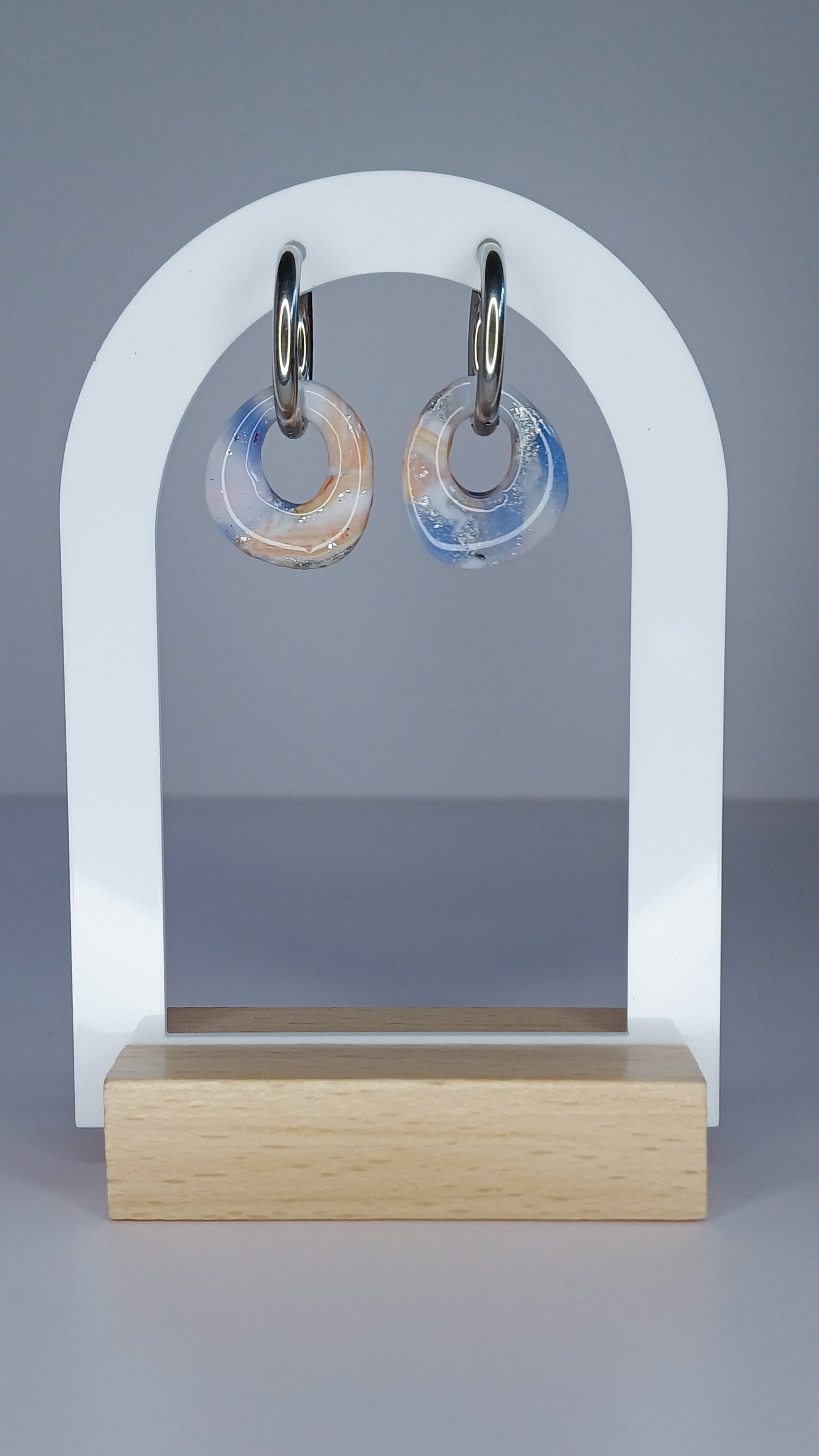 Blue Marble Pebble Hoops