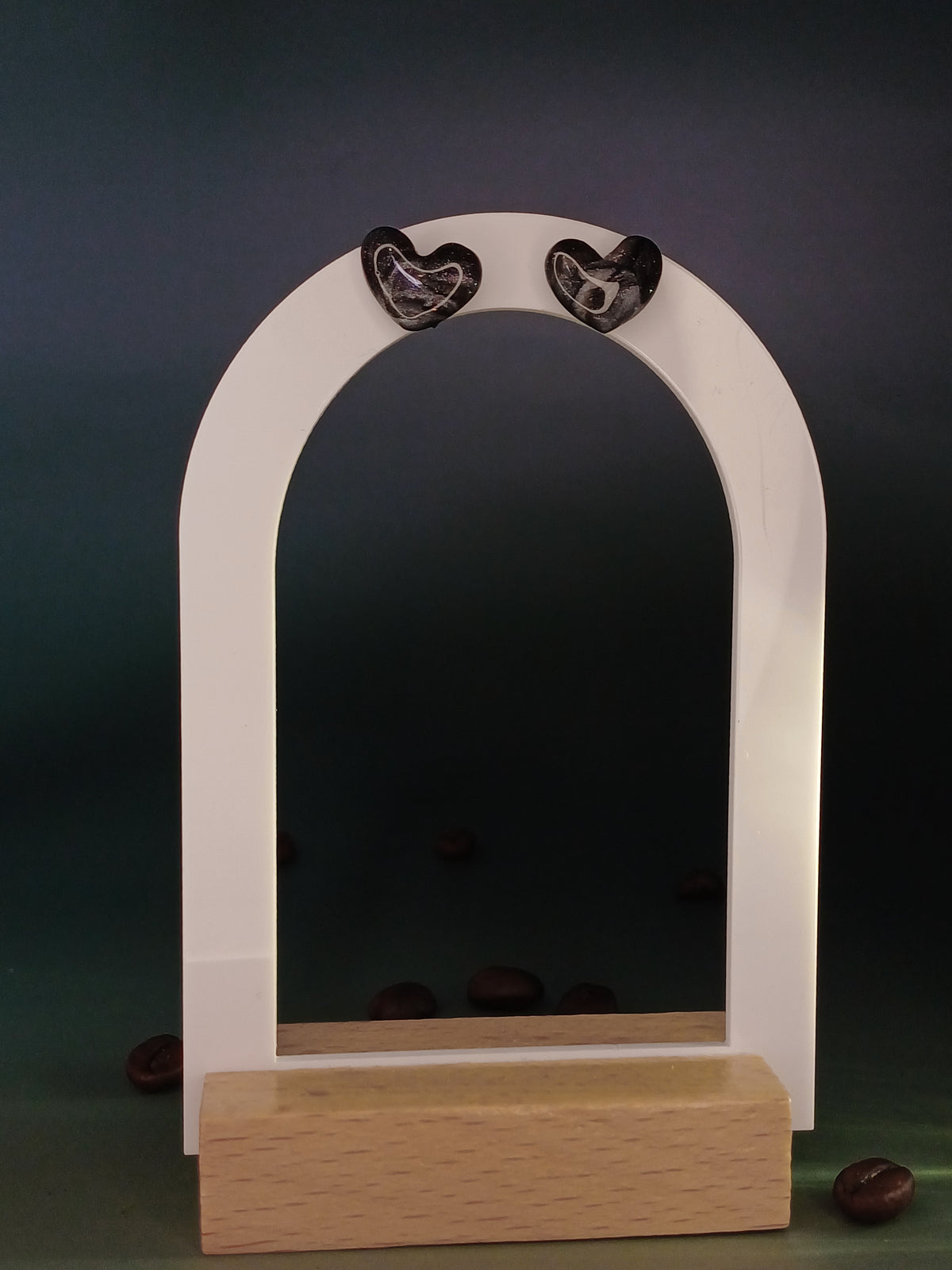 Black Macchiato Hearts Stecker, xsmall