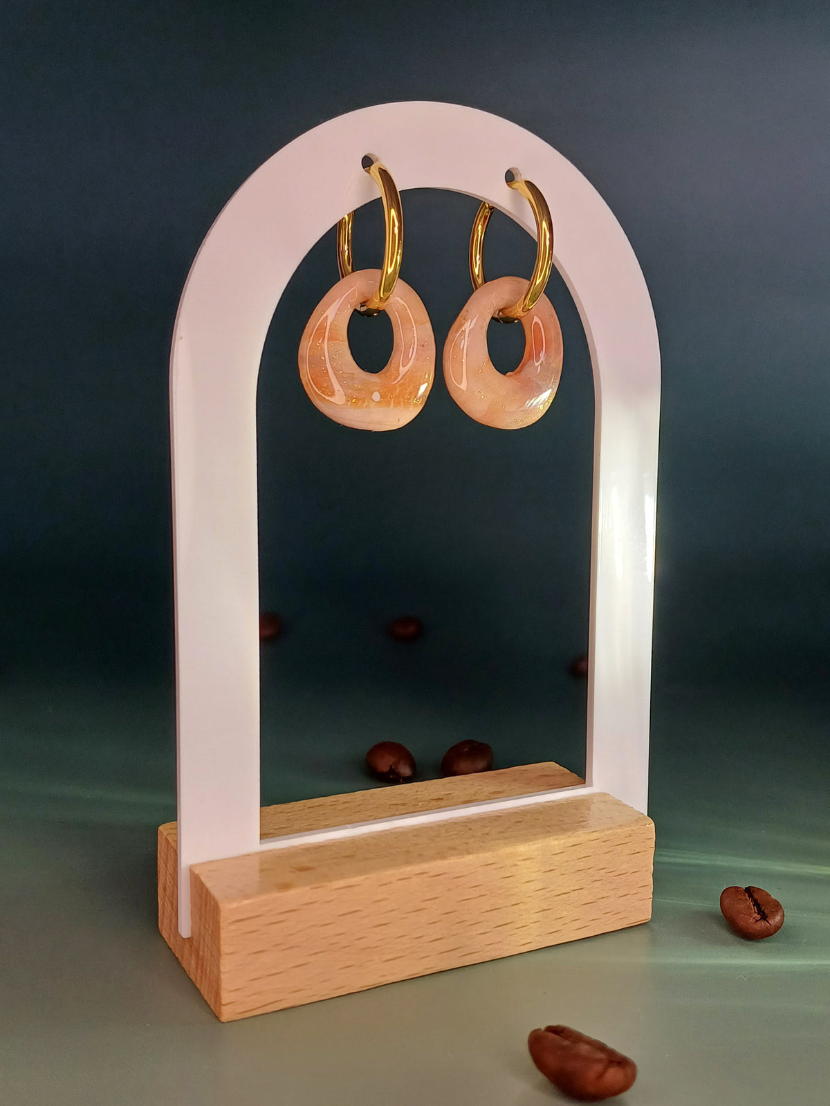 Café au Lait Pebble Hoops
