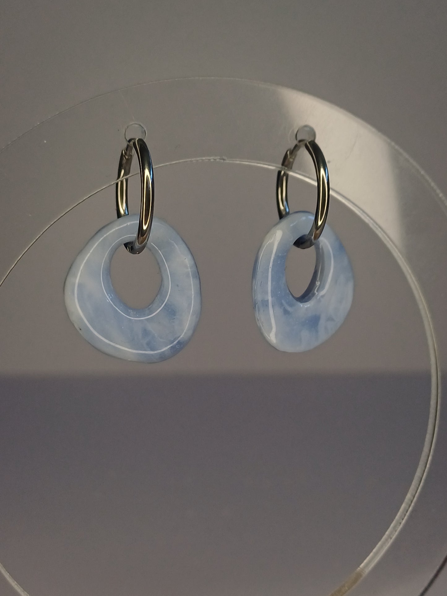Blue Marble Pebble Hoops