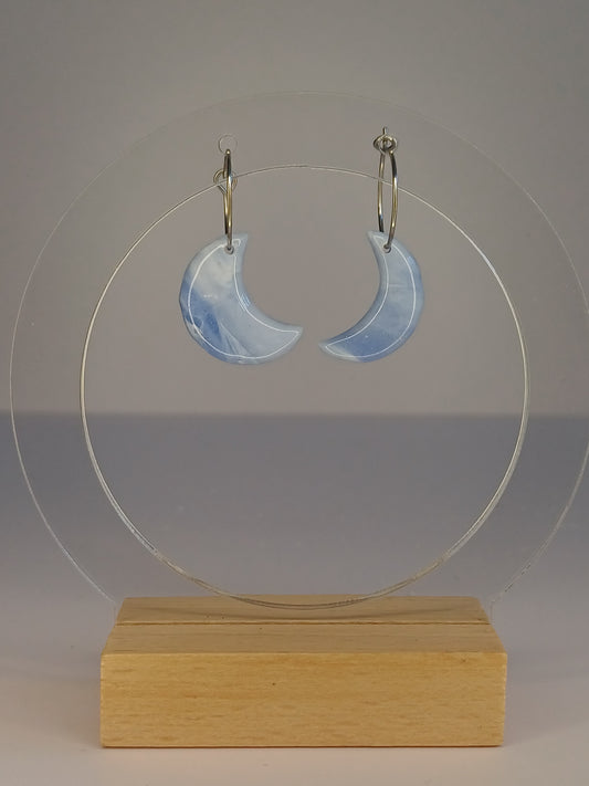 Blue Marble Moon Creolen