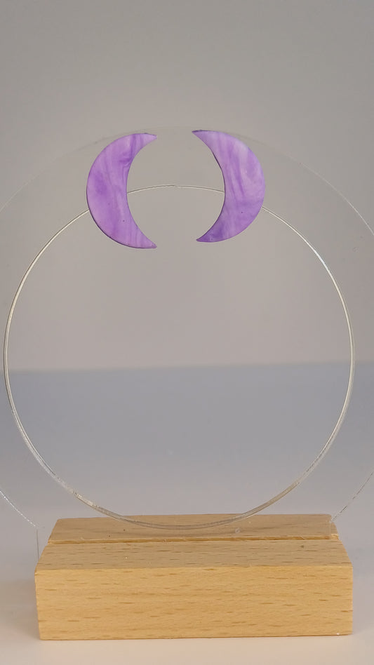 Lilac Marble Moon Stecker, matt