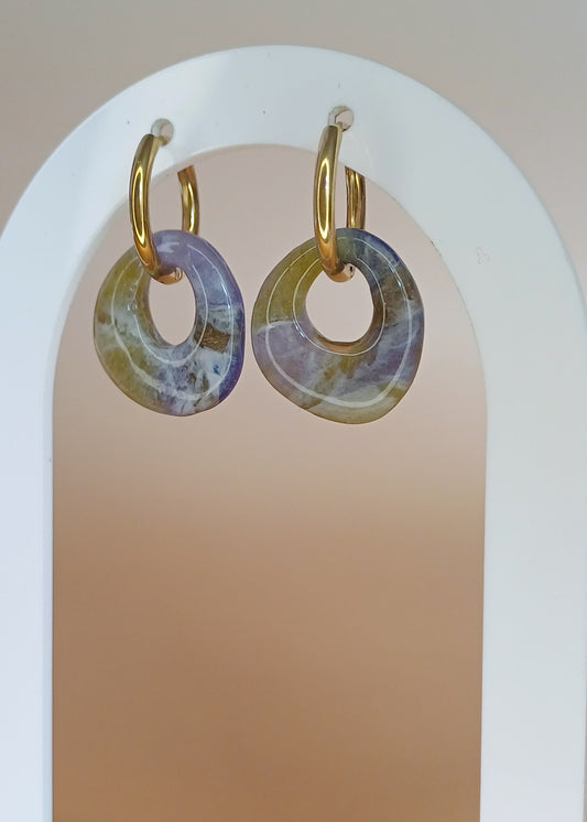 Earthy Pebble Hoops