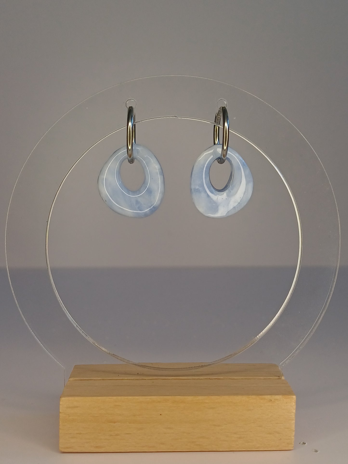 Blue Marble Pebble Hoops