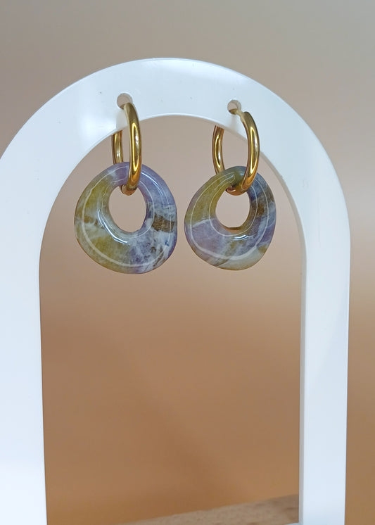 Earthy Pebble Hoops