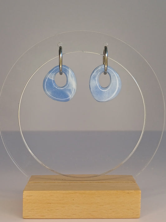 Blue Marble Pebble Hoops