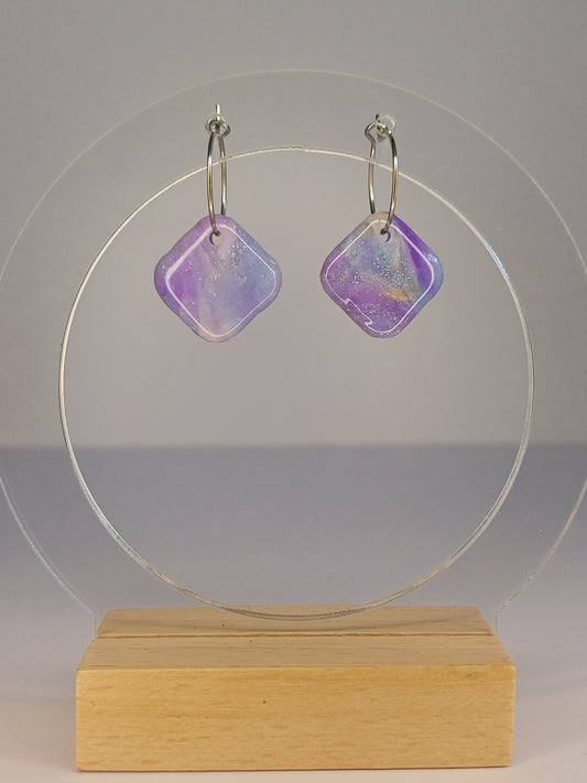Lilac Marble Creolen