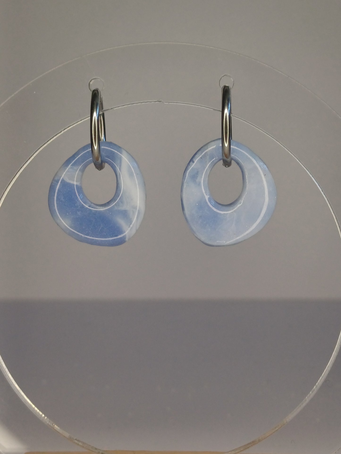 Blue Marble Pebble Hoops