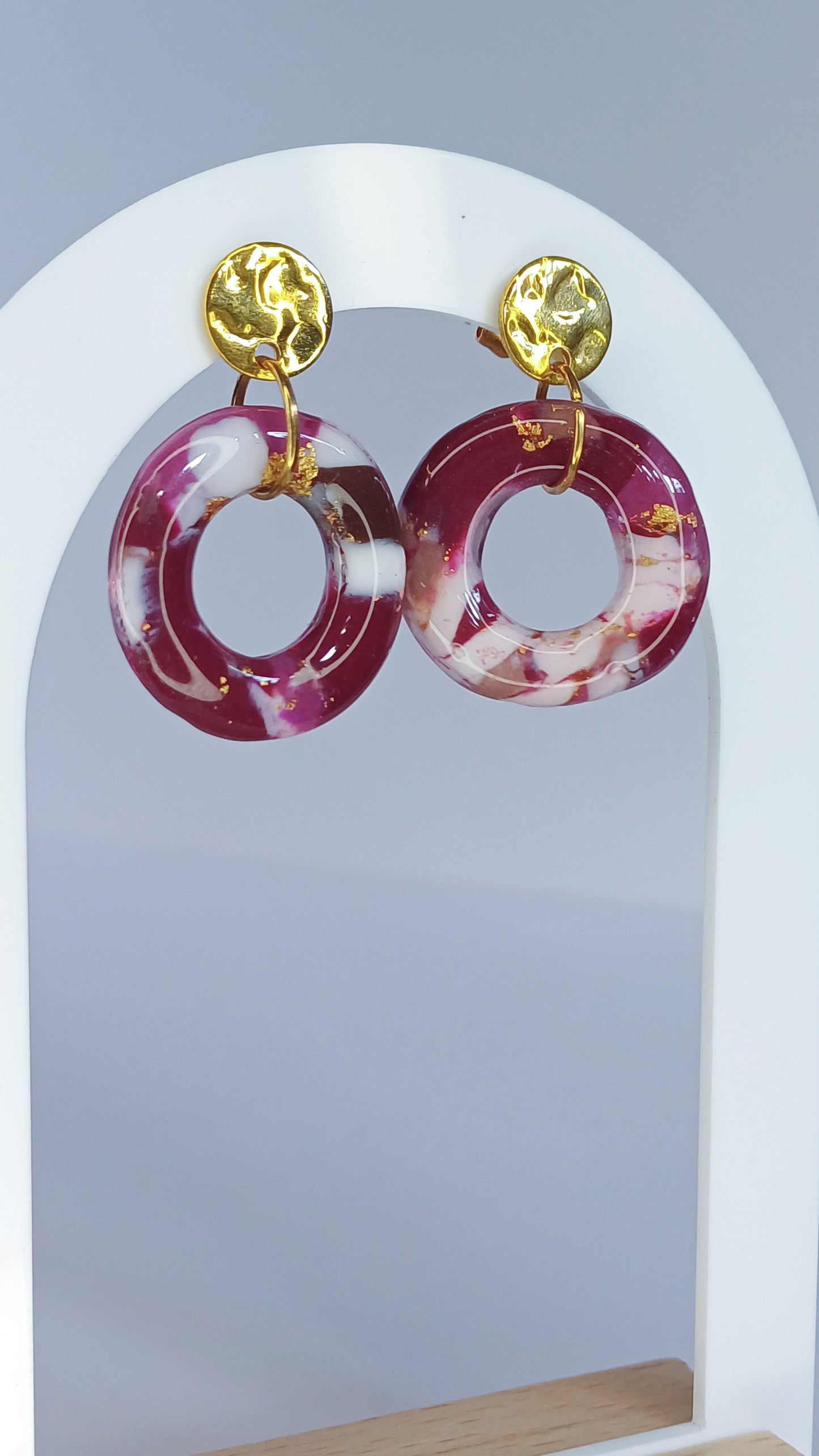 Merlot Marble Circles Stecker