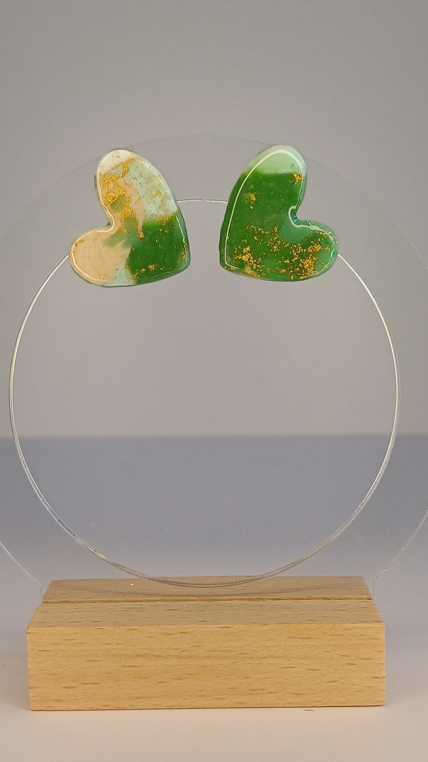 Green Marble Hearts Stecker, big