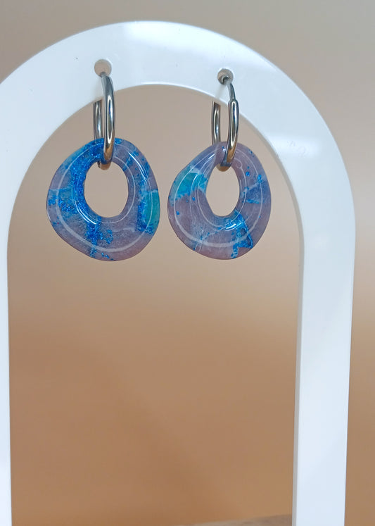 Earthy Pebble Hoops