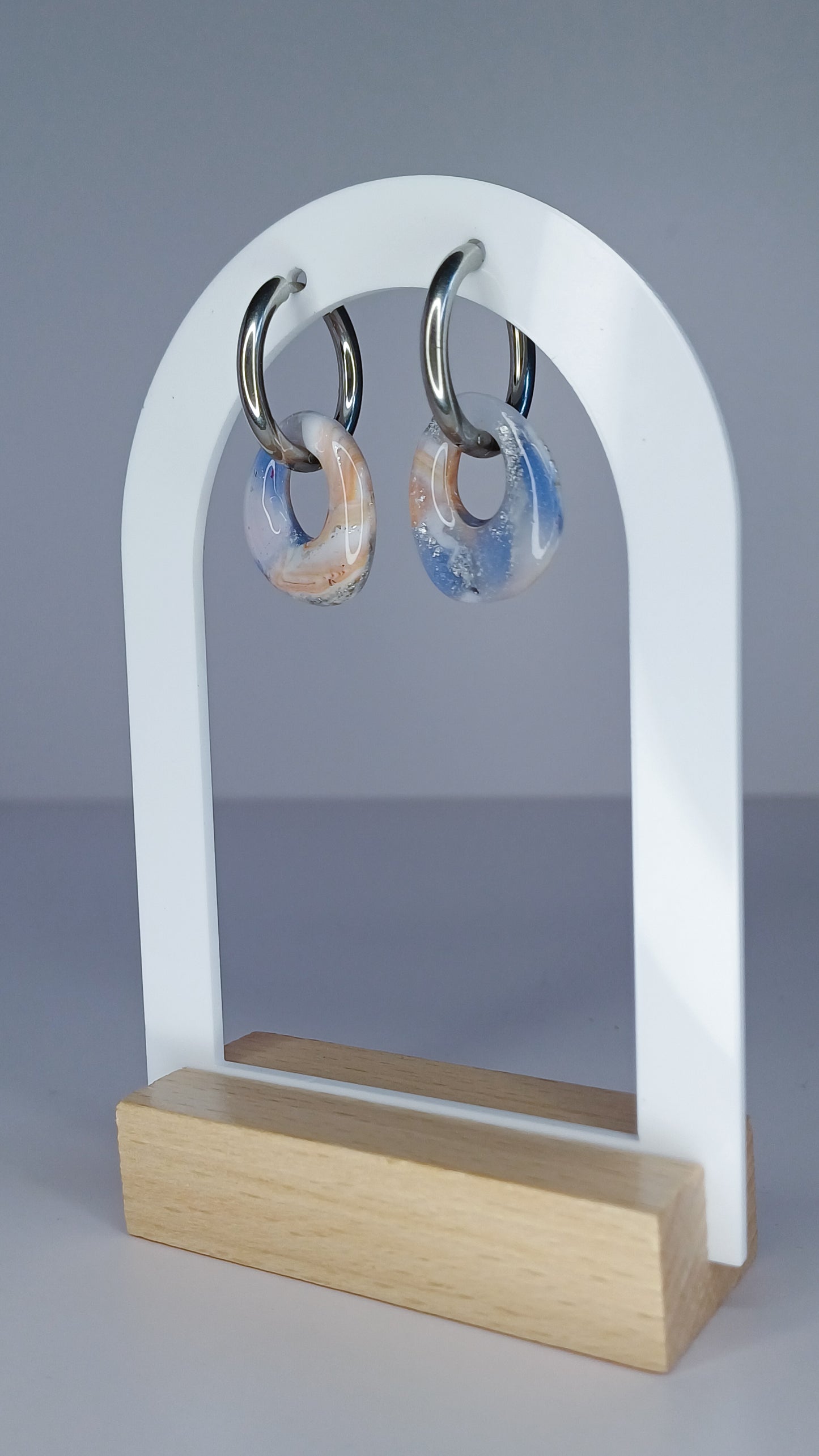 Blue Marble Pebble Hoops