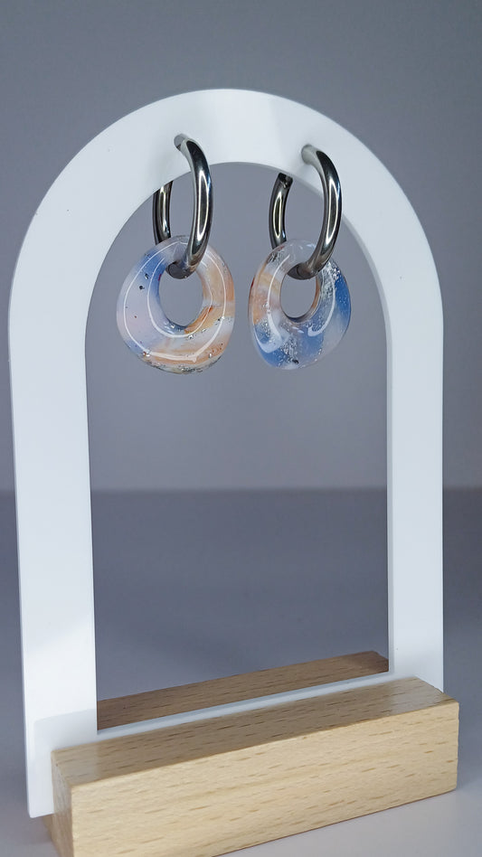 Blue Marble Pebble Hoops