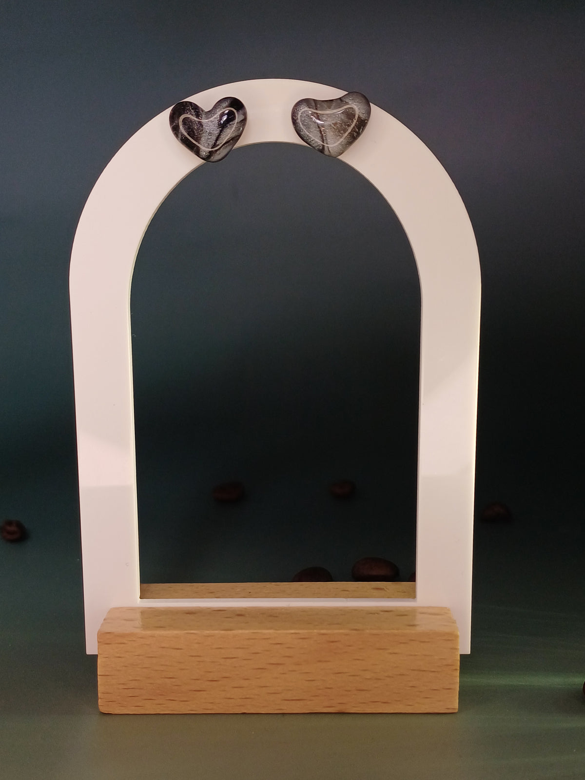 Black Macchiato Hearts Stecker, xsmall
