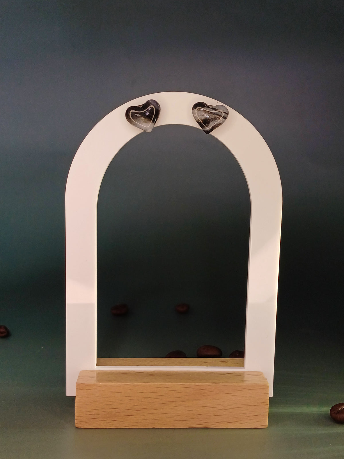 Black Macchiato Hearts Stecker, xsmall