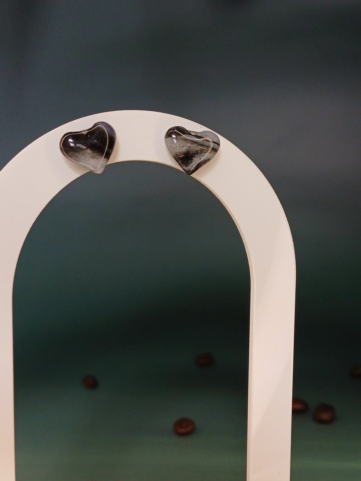 Black Macchiato Hearts Stecker, xsmall
