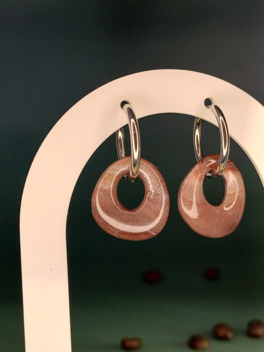 Sweet Mocha Pebble Hoops