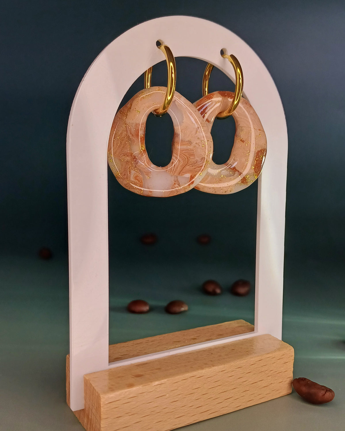 Café au Lait Chain Link Creolen