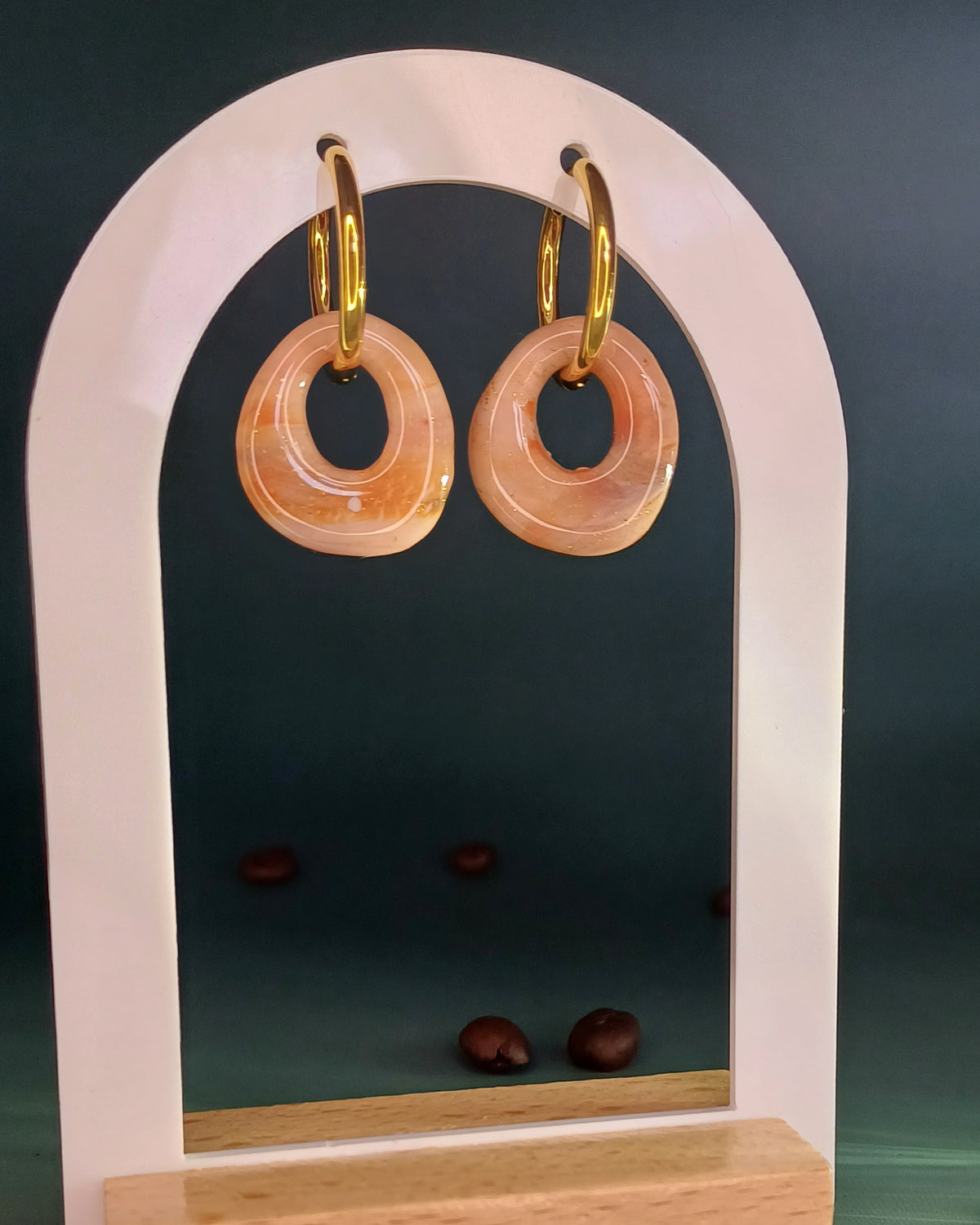 Café au Lait Pebble Hoops