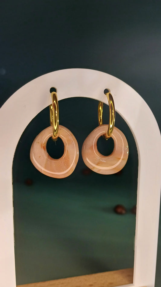 Café au Lait Pebble Hoops
